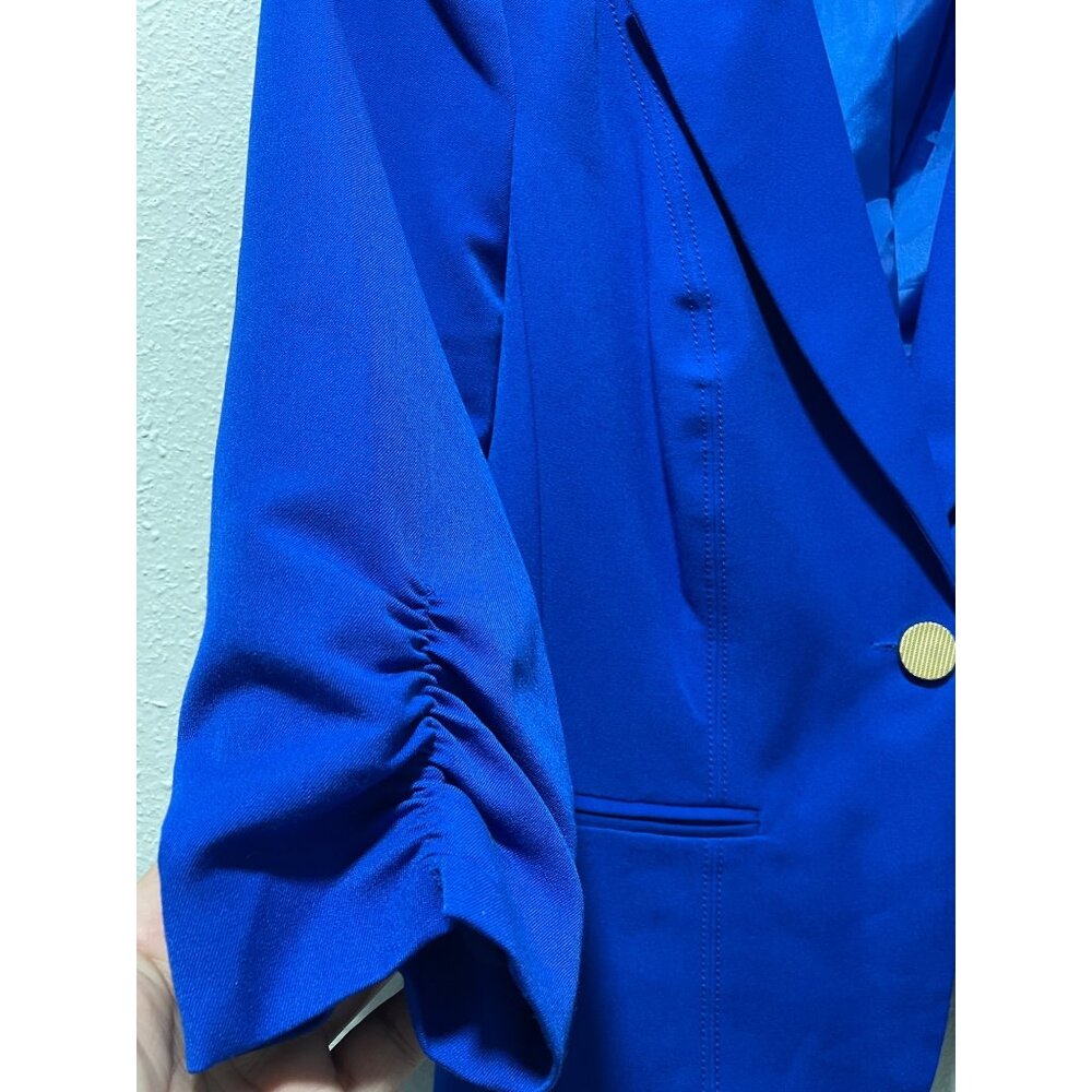 XOXO Women’s Royal Blue Suit Set Blazer XL Pants 12 Work Office - Picture 9 of 16
